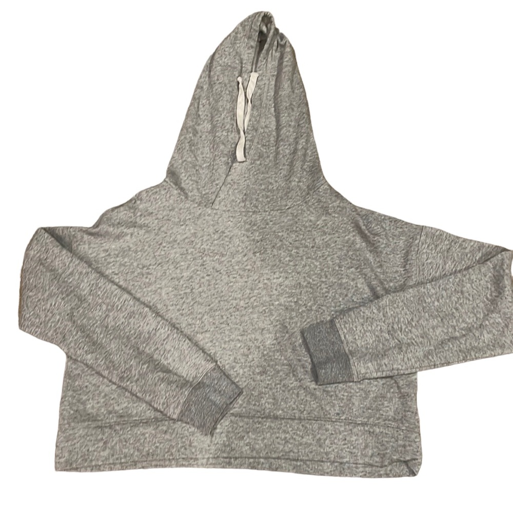 The Lounge Life Cropped Hoodie Juniors Large L Long Sleeve Sweatshirt Grey Shirt